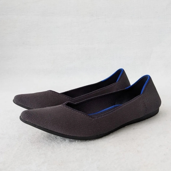 Rothys The Point Darl Gray Blue Halo Slip On Pointed Ballet Flats Shoes Womens 7 - Picture 2 of 12